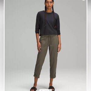 Lululemon Dance Studio Cropped Pants, Army Green, Size 10